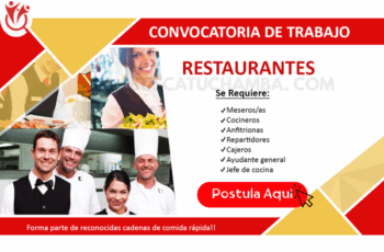 Cadena de Restaurantes Contrata – ¡Postula Hoy!